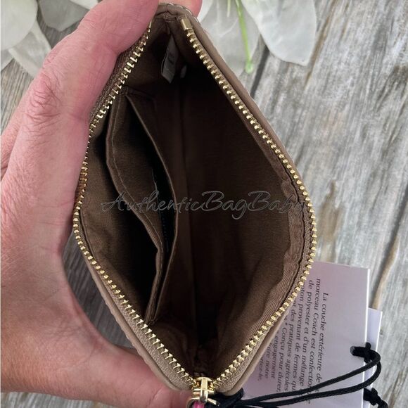 Authentic Corner Zip Wristlet With Plaid Print Wallet Bag Purse - Picture 6 of 7